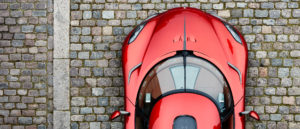 Koenigsegg fotograferad ovanifrån
